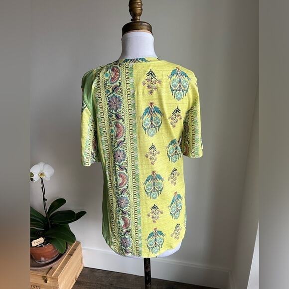 ANTHROPOLOGIE POSTMARK SHORT SLEEVE PAISLEY DELILAH TEE SIZE SMALL - Picture 4 of 7